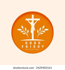 tarjeta de felicitación de viernes santo en estilo de corte de papel vector