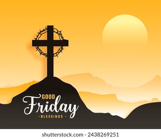 holy week good friday holiday background for hope and faith vector