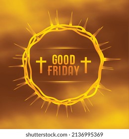 holy week good friday poster with crown of thorns