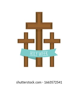 Holy week illustration. Crosses image - Vector illustration