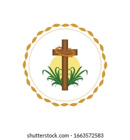 Etikett der Heiligen Woche mit einer Vektorillustration