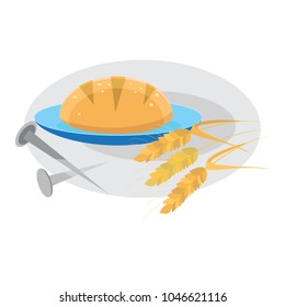 Holy week Last Supper of Jesus Christ, Thursday Maundy, established the sacrament of Holy Communion prior to his arrest and crucifixion vector illustration