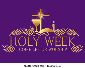 Holy week logo vector illustration