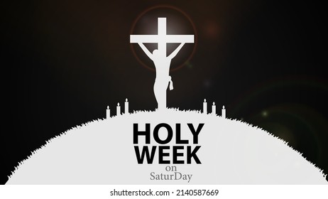 Holy week on Saturday catholic tradition concept. abstract background black color.