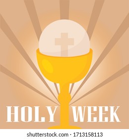 Holy week poster with a chalice and host - Vector