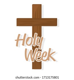 Afiche de la Semana Santa con una cruz - Vector