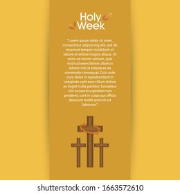 Holy week poster with a crosses - Vector