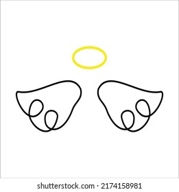 Holy wings icon illustration line art vector design
