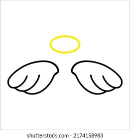 Holy wings icon illustration line art vector design