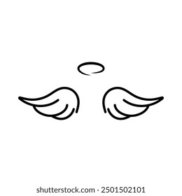 Holy wings vector icon. Filled flat sign for mobile concept and web design. Angel wings with nimbus glyph icon. Symbol, logo illustration.