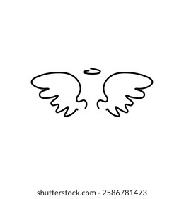 Holy wings vector icon. Filled flat sign for mobile concept and web design. Angel wings with nimbus glyph icon. Symbol, logo illustration.