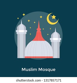 Holy worship place, mosque flat icon 