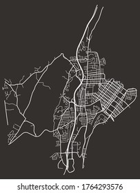 Holyoke, Massachusetts, USA – Urban vector map, transport road network, downtown and suburbs, town center, city footprint poster