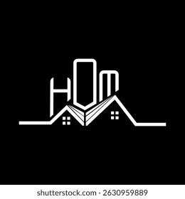 Diseño de logotipo inmobiliario de HOM, logotipo simple y moderno de HOM. Diseño de alfabeto de lujo HOM  