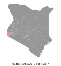 Homa Bay County map, administrative division of Kenya. Vector illustration.
