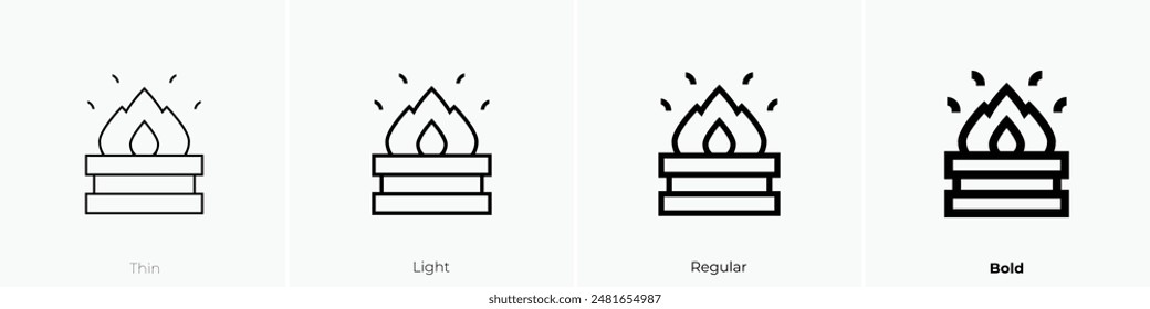 Homa-Symbol. Dünnes, leichtes Regular- und Bold-Design isoliert auf weißem Hintergrund