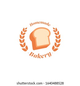 Homade bread bakery logo icon badge symbol in classic style with wheat wreath vector decoration element