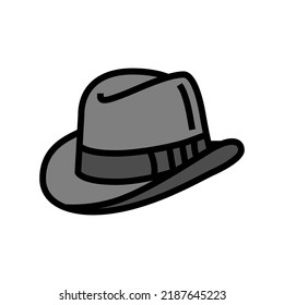 homburg hat cap color icon vector. homburg hat cap sign. isolated symbol illustration