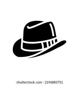 homburg hat cap glyph icon vector. homburg hat cap sign. isolated symbol illustration