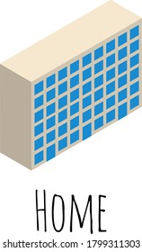 Home 3D isometric icon. For illustration, advertising, print, web, poster, icon, pictogram, packaging, gift card, game, infographic