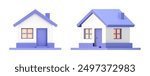 Home 3d vector in a minimalistic style for the interface of applications and web pages. Plastic render of house on isolated white background. 3d cartoon illustration symbol of security and protection.