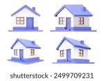Home 3d vector in a minimalistic style for the interface of applications and web pages. Plastic render of house on isolated white background. 3d cartoon illustration symbol of security and protection.