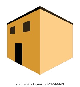 Home vetor 3d em um estilo para a interface de aplicações e páginas da web. Renderização plástica da casa em fundo branco isolado. 3D