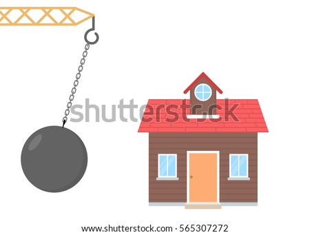 Home about to be destroyed by wrecking ball
