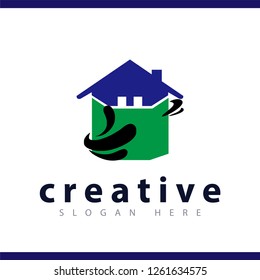home abstract logo vector
