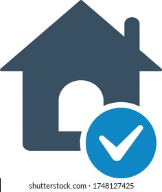 Home accepted icon (vector illustration)