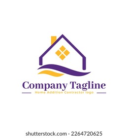 logotipo del contratista de adición domiciliaria en vector