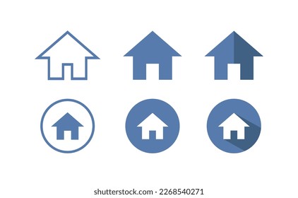 Juego de iconos de vectores web empresariales de línea plana de dirección residencial
