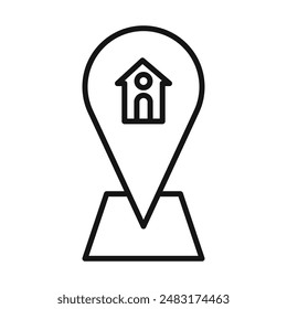 Home Address icon Black line art vector