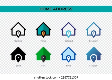 Home Address Icon Different Style Home Stock Vector (Royalty Free