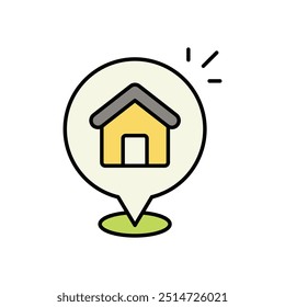 Home Address icon isolated on a white background. Vector illustration.