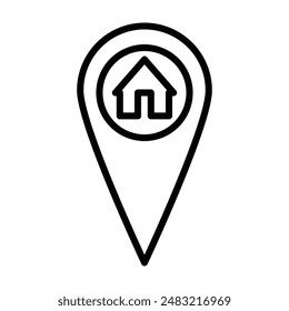 Home Address icon linear logo mark in black and white