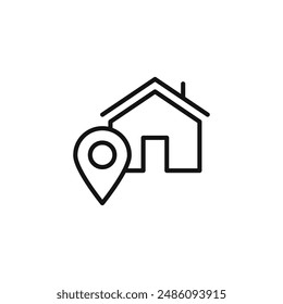 Home Address icon logo sign vector outline