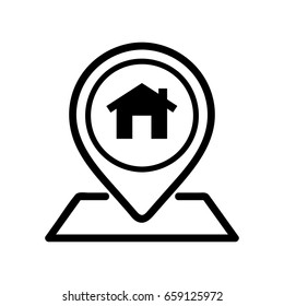 Home address icon in outline style