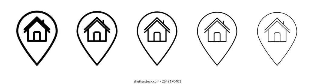 Conjunto de marca de logotipo de contorno delgado de icono de Dirección