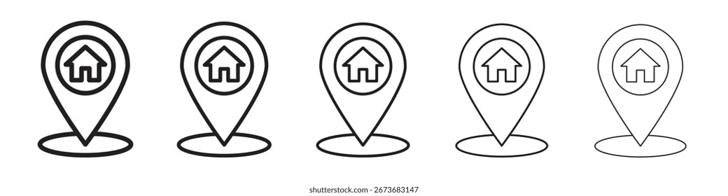 Startseite Adresse, Symbol, Vektorgrafik einzeln