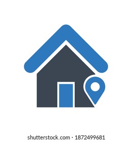 Home Address Indicator Icon. Business Location
