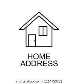 home address line icon. Element of human resources signs with name for mobile concept and web apps. Thin line home address line icon can be used for web and mobile on white background