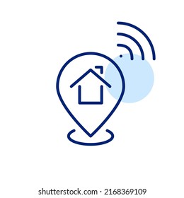 Home address location sharing. Pixel perfect, editable stroke line art icon