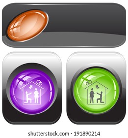 Home affiance. Vector internet buttons.