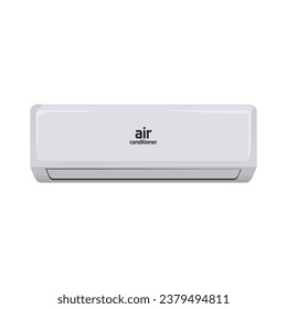 Home Air Conditioner in realistic flat 3d vector illustration. Top choice cooler device in the world. Editable graphic resources for many purposes.