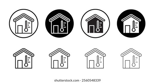 Home air humidity icon Thin line flat illustration