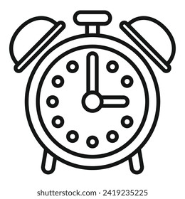 Home alarm clock icon outline vector. Late work sleep. Time day runs