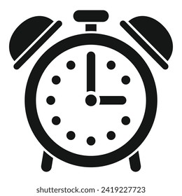 Home alarm clock icon simple vector. Late work sleep. Time day runs