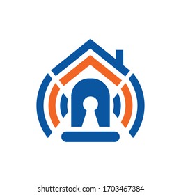 Home Alarm Logo Design Vector 