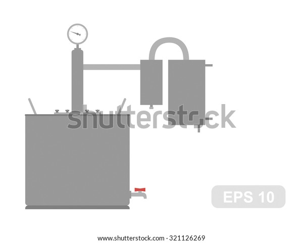 Home Alcohol Machine Bathtub Gin Vector Stock Vector